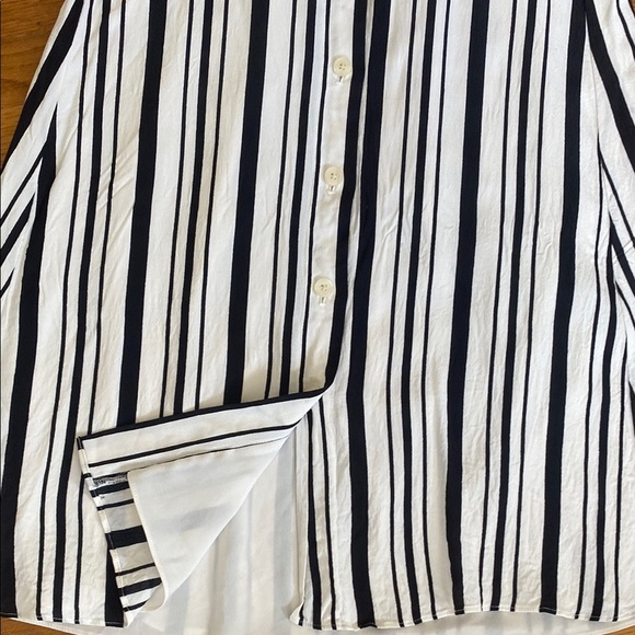 LOFT Black and White A-Line Midi Skirt - Picture 2 of 4